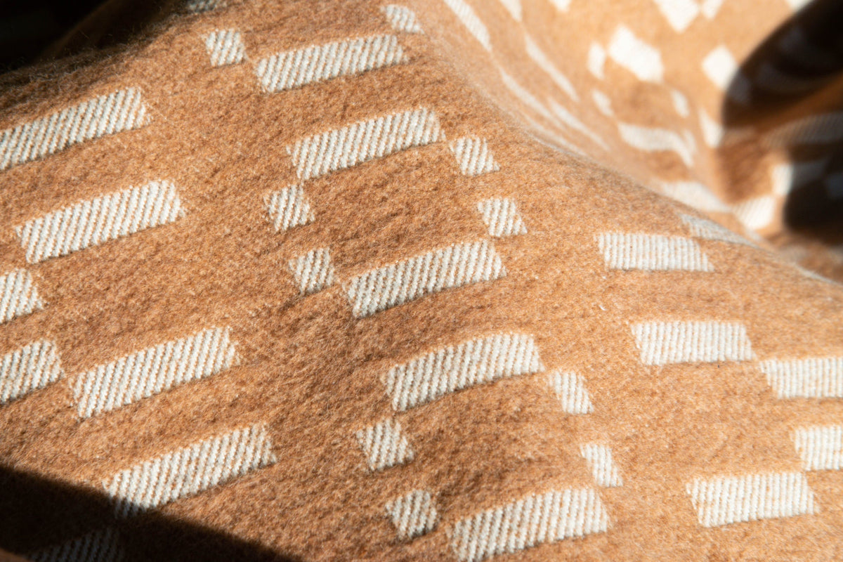 Organic Colored Cotton Blanket - Camel