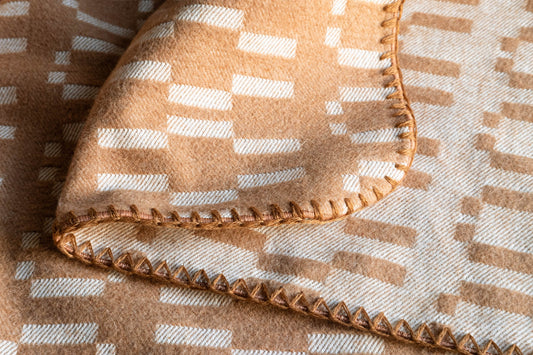 Organic Colored Cotton Blanket - Camel