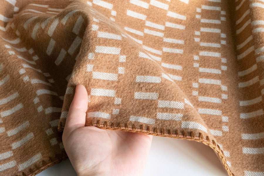 Organic Colored Cotton Blanket - Camel