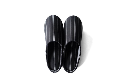 SASHIKO Stripe / Slippers - Black