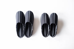 SASHIKO Stripe / Slippers - Black