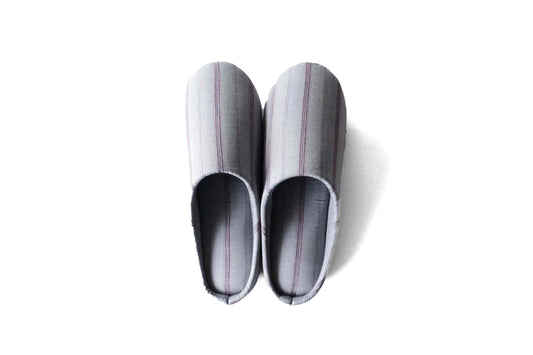 SASHIKO Stripe / Slippers - Gray