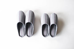 SASHIKO Stripe / Slippers - Gray