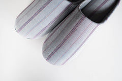 SASHIKO Stripe / Slippers - Gray