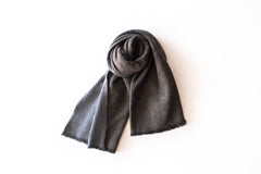 Cotton Wool W-Face Muffler - Brown×Gray
