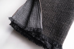 Cotton Wool W-Face Muffler - Brown×Gray