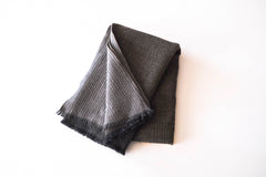 Cotton Wool W-Face Muffler - Brown×Gray