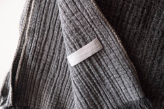 Cotton Wool W-Face Muffler - Brown×Gray